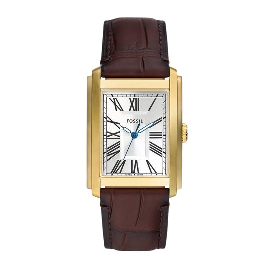 Fossil Carraway Three-Hand Brown Croco Leather Watch FS6011