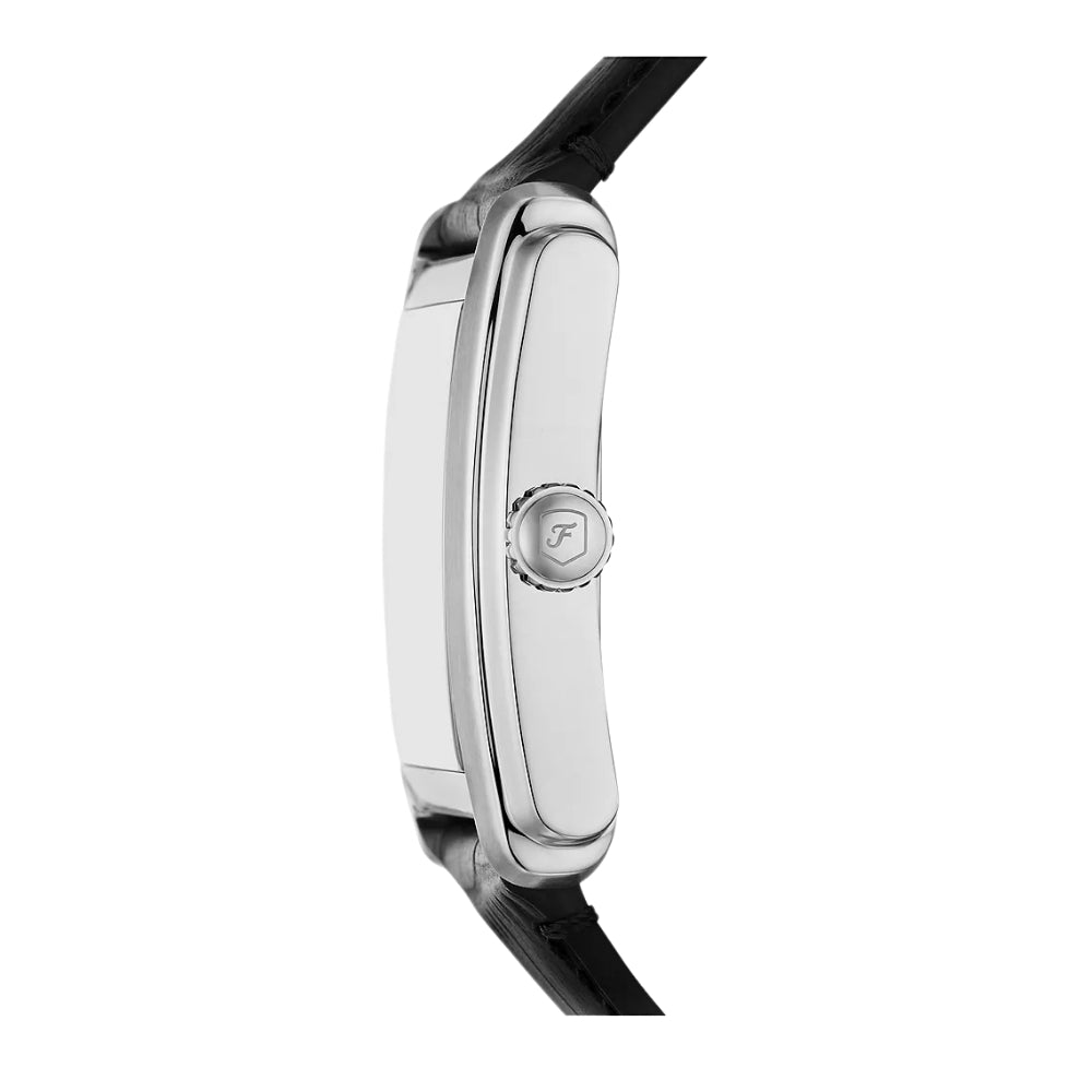 Fossil Carraway 30mm Three-Hand Black Croco Leather Watch FS6078