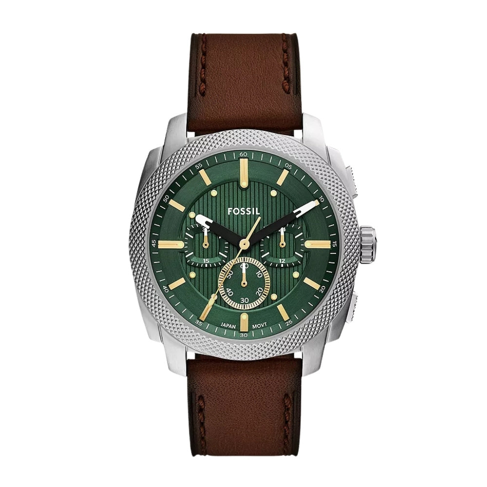 Fossil Machine Chronograph Brown Leather Watch FS6100