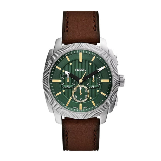 Fossil Machine Chronograph Brown Leather Watch FS6100