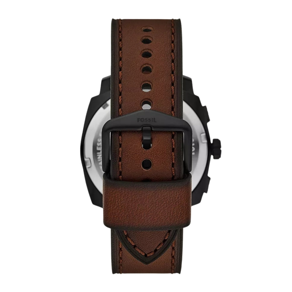 Fossil Machine Chronograph Brown Leather Watch FS6101