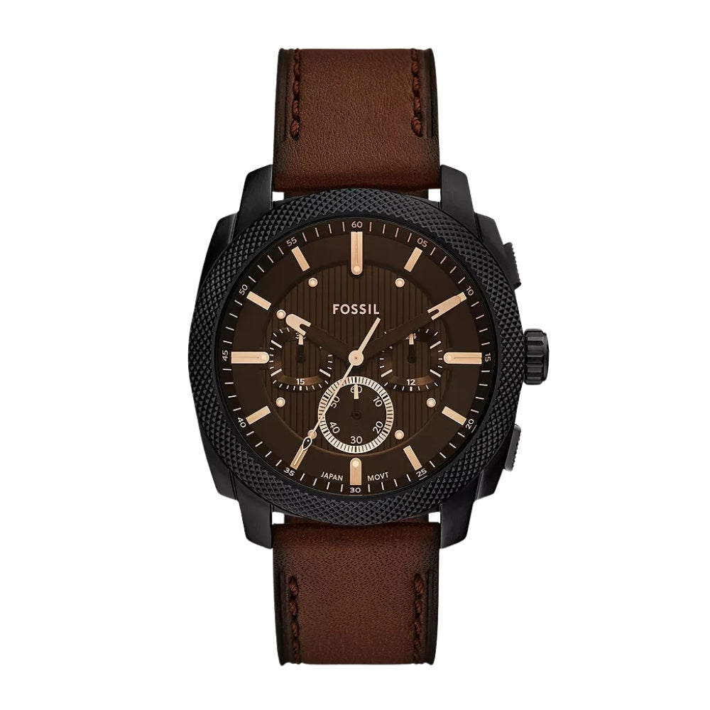 Fossil Machine Chronograph Brown Leather Watch FS6101