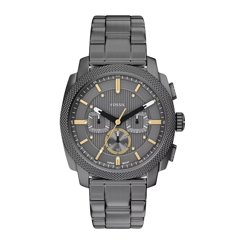 Fossil Machine 44mm Chronograph Smoke Stainless Steel Watch FS6160