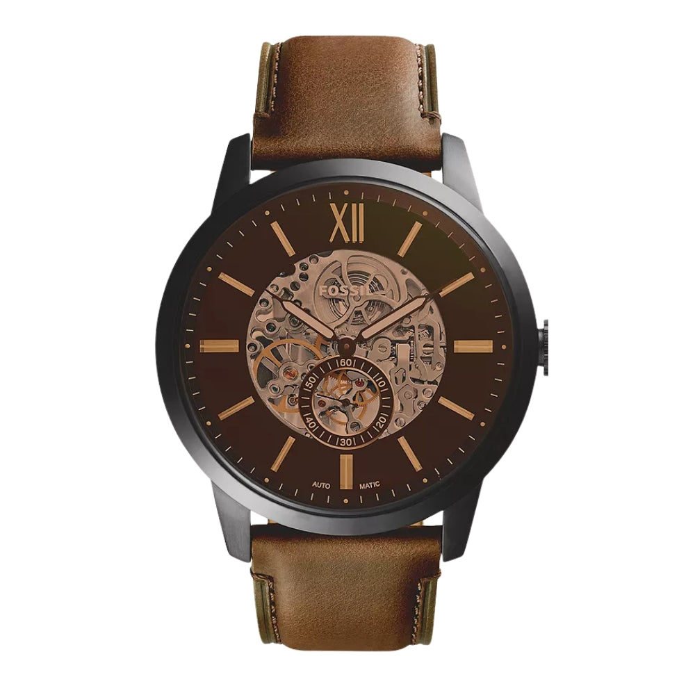 Fossil Townsman 48mm Automatic Brown Leather Watch ME3155