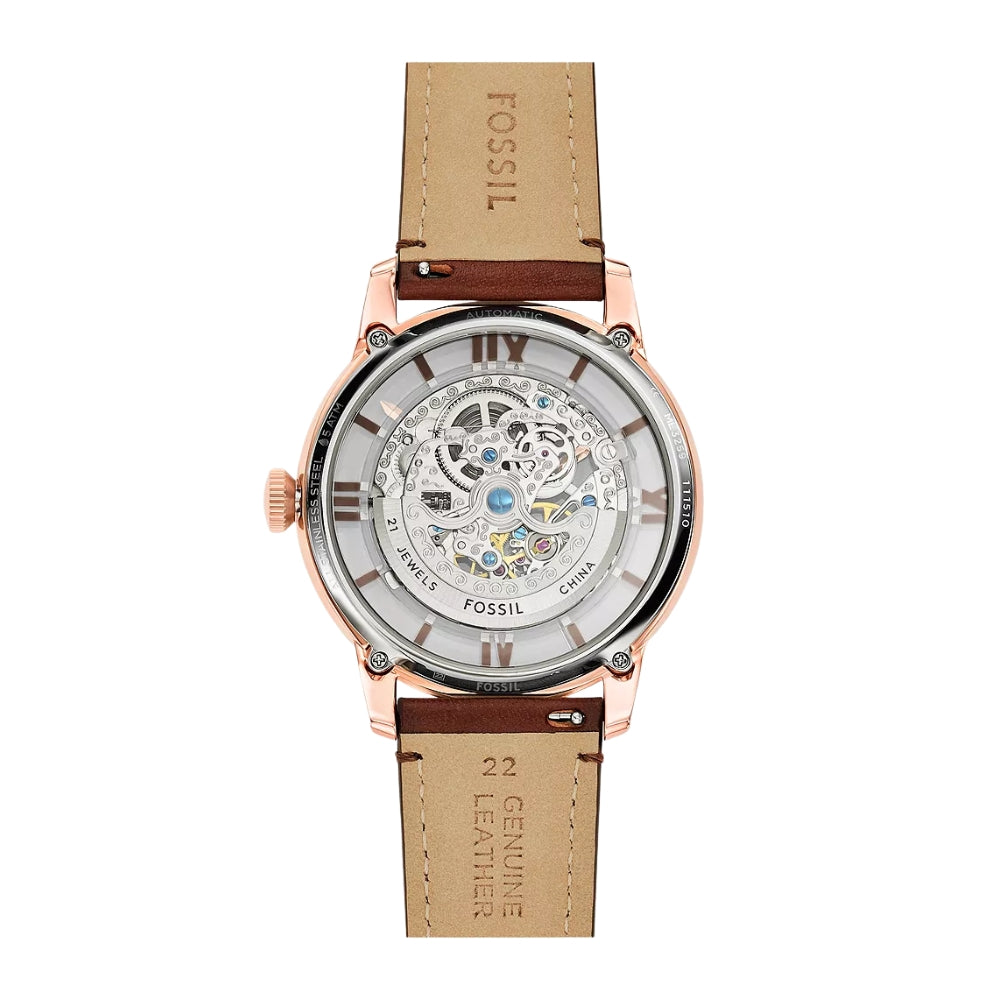 Fossil Townsman 44mm Automatic Brown Leather Watch ME3259