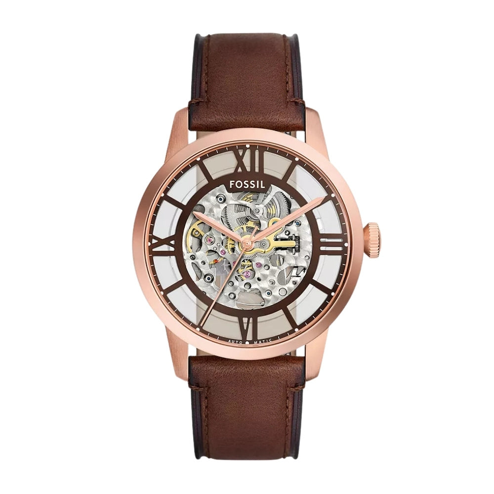 Fossil Townsman 44mm Automatic Brown Leather Watch ME3259