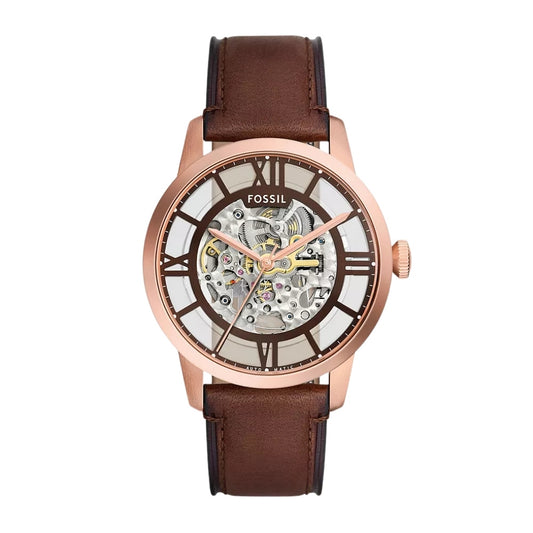Fossil Townsman 44mm Automatic Brown Leather Watch ME3259
