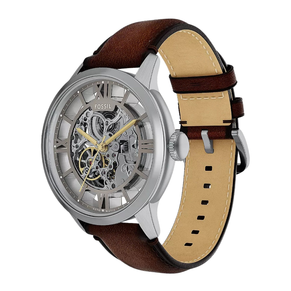 Fossil Townsman 44mm Automatic Brown Leather Watch ME3270