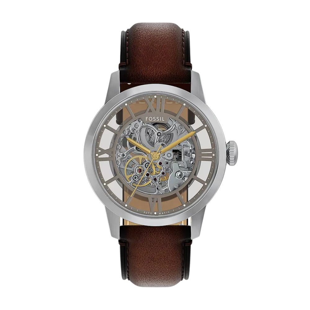 Fossil Townsman 44mm Automatic Brown Leather Watch ME3270