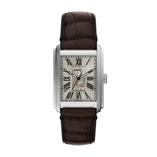 Fossil Carraway 30mm Automatic Brown Croco Leather Watch ME3272
