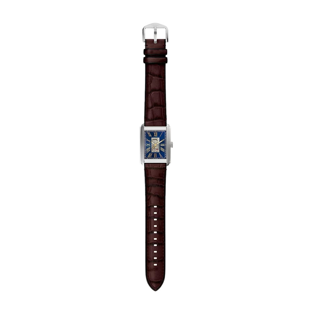 Fossil Carraway 30mm Automatic Brown Croco Leather Watch ME3273