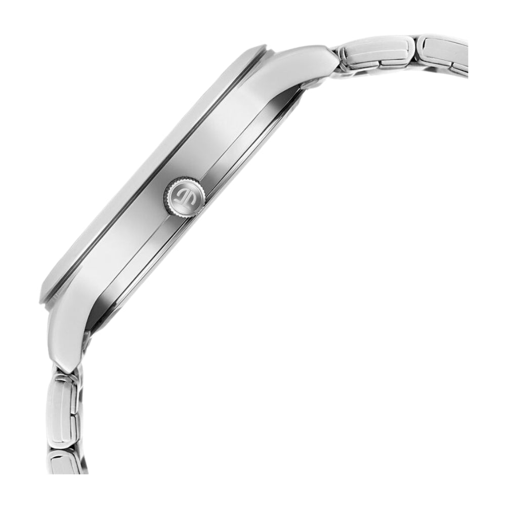 Titan Men's Timeless Style Watch: Refined White Dial and Metal Strap 1806SM03
