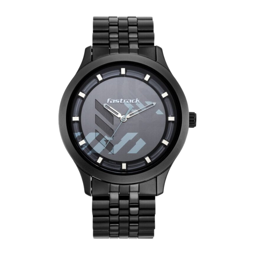 Fastrack Gamify Quartz Analog Grey Dial Metal Strap Watch for Guys 3250NM01