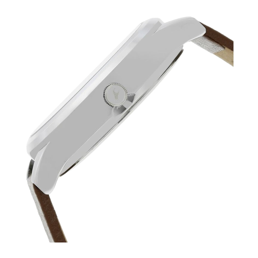 Fastrack Fundamentals Quartz Analog White Dial Leather Strap Watch for Guys 38051SL01