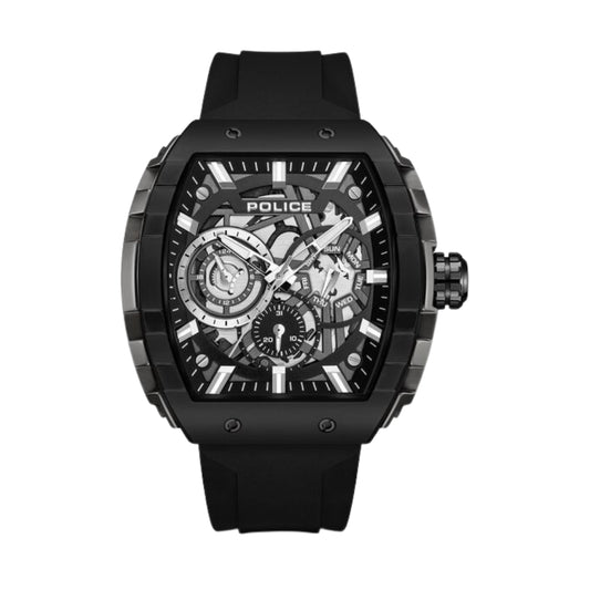 Police Quartz Multifunction Black Dial Black Colour Silicone Strap Watch For Men PLPEWGQ0063001W