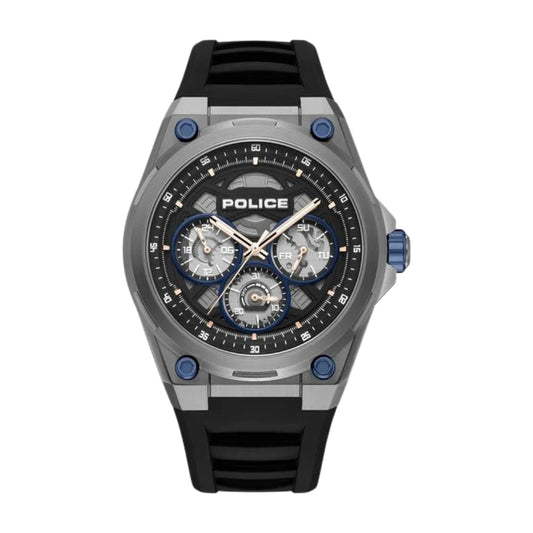 Police Quartz Multifunction Black Dial Black Silicone Strap Watch For Men PLPEWGQ0093803W