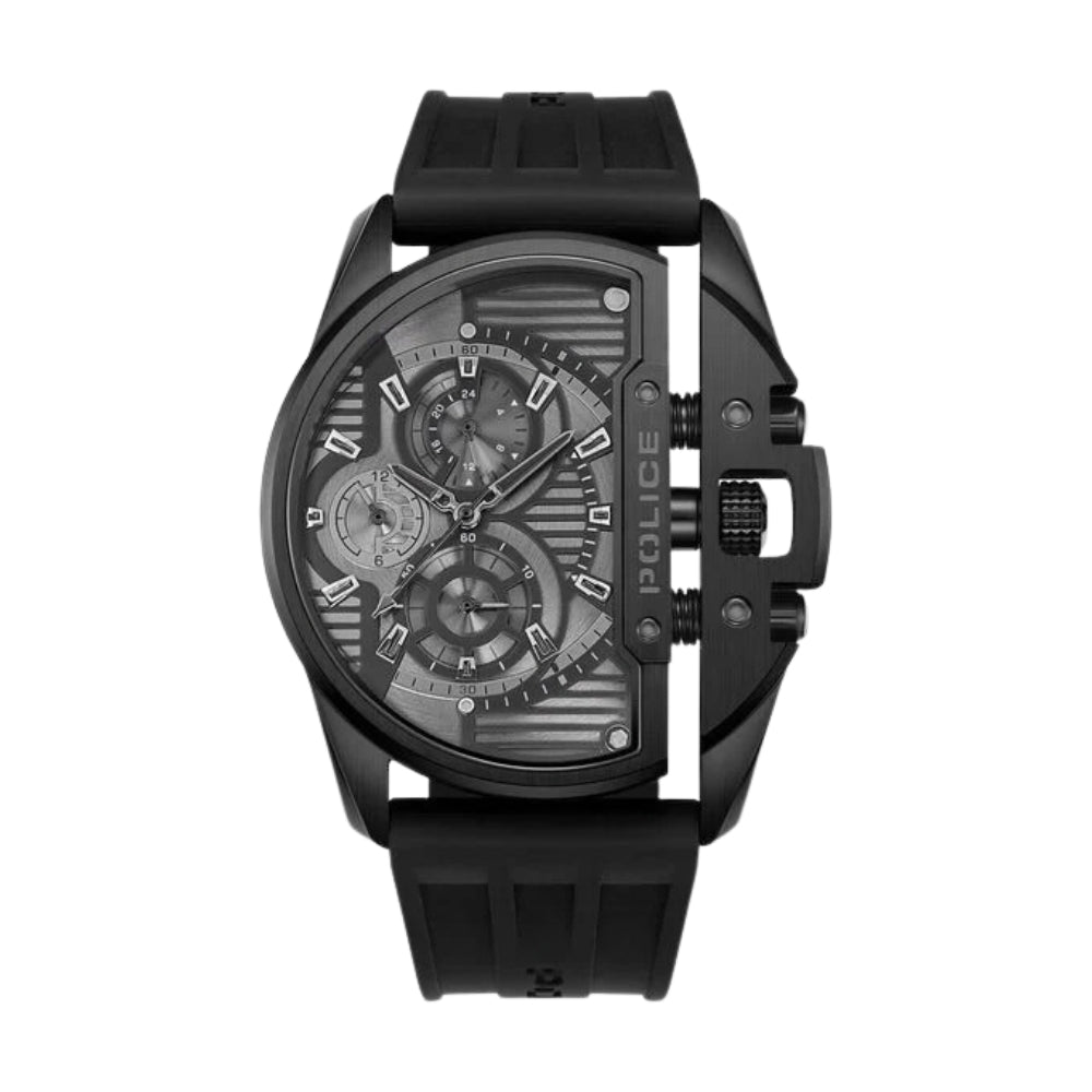 Police Quartz Multifunction Black Dial Black Silicon Strap Watch For Men NTPLPEWGQ2203605W