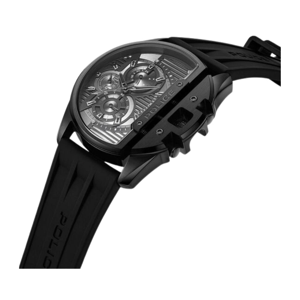 Police Quartz Multifunction Black Dial Black Silicon Strap Watch For Men NTPLPEWGQ2203605W