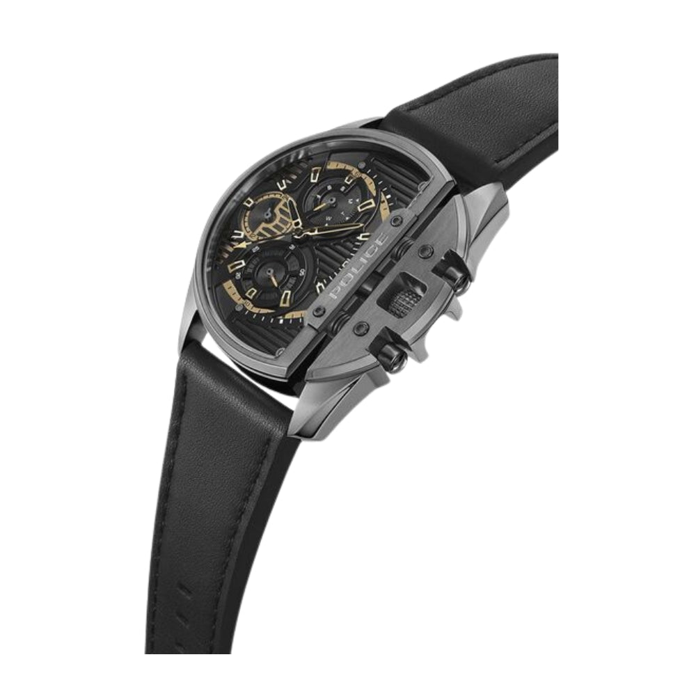 Police Grey Dial Black Strap Multifunction Watch for Men NTPLPEWJF2203601W