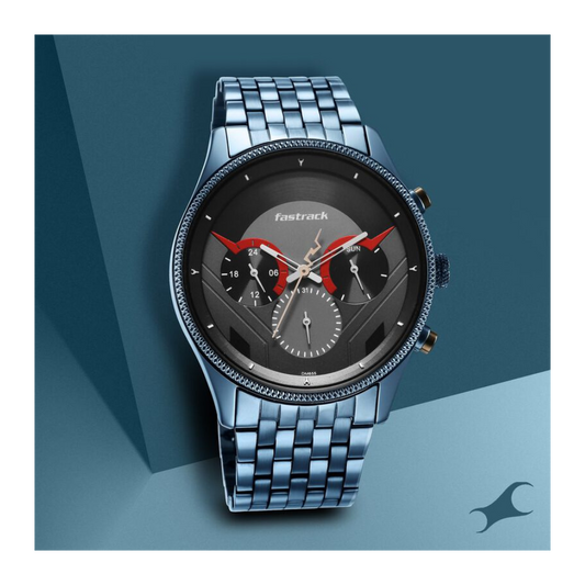 Fastrack Thor Quartz Multifunction Grey Dial Metal Strap Watch for Guys 3286KM03