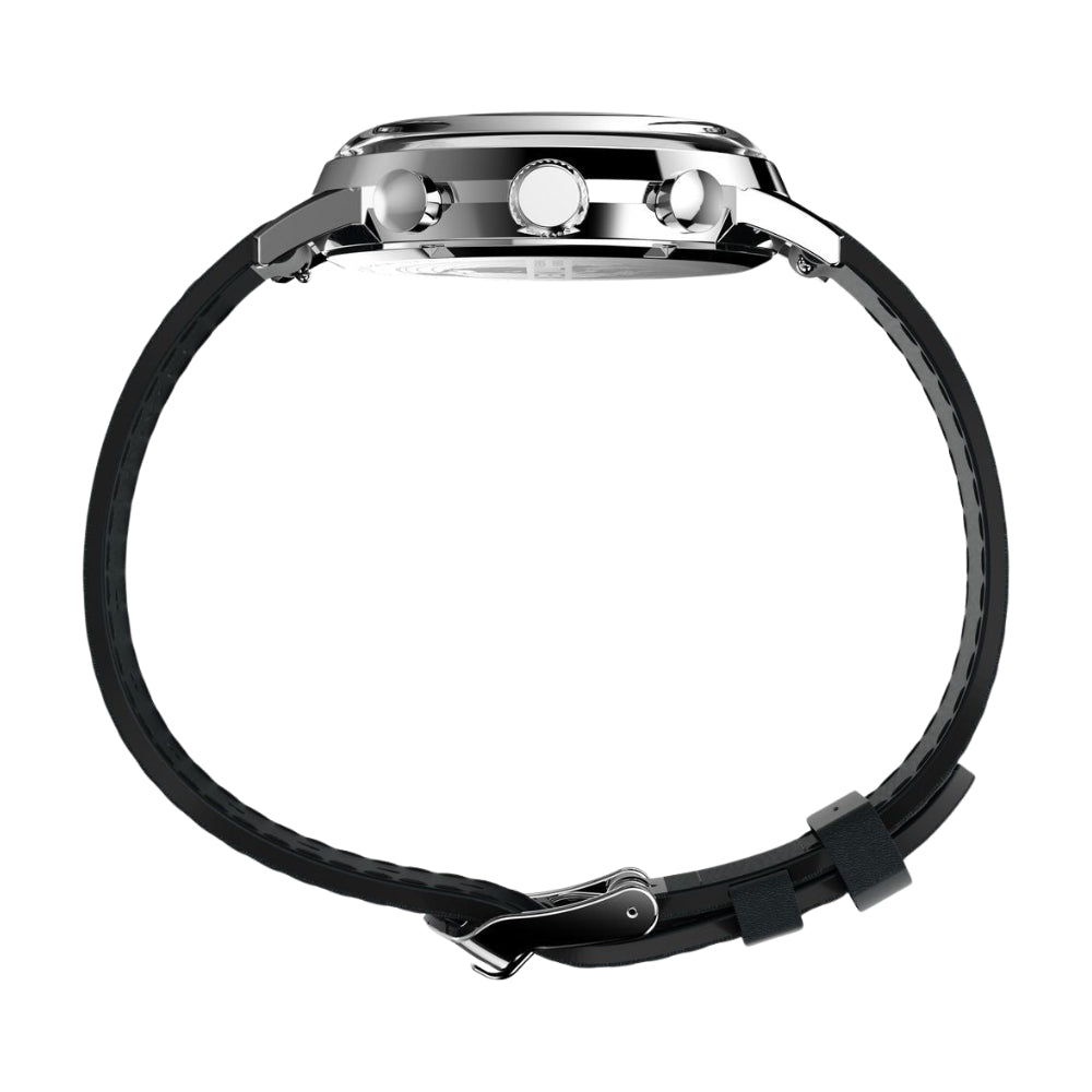TIMEX Marlin Analog watch for man with Silver Round Dial & Black Leather Strap Band  - TW2W10300UJ
