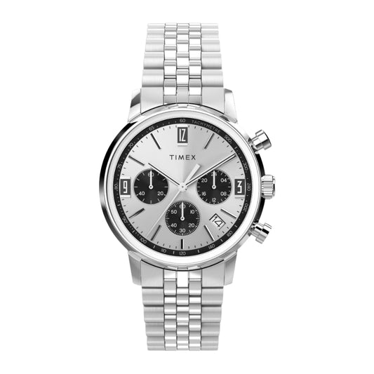 Timex Marlin Men Silver-Tone Analog Round Stainless Steel Dial Watch - TW2W10400UJ