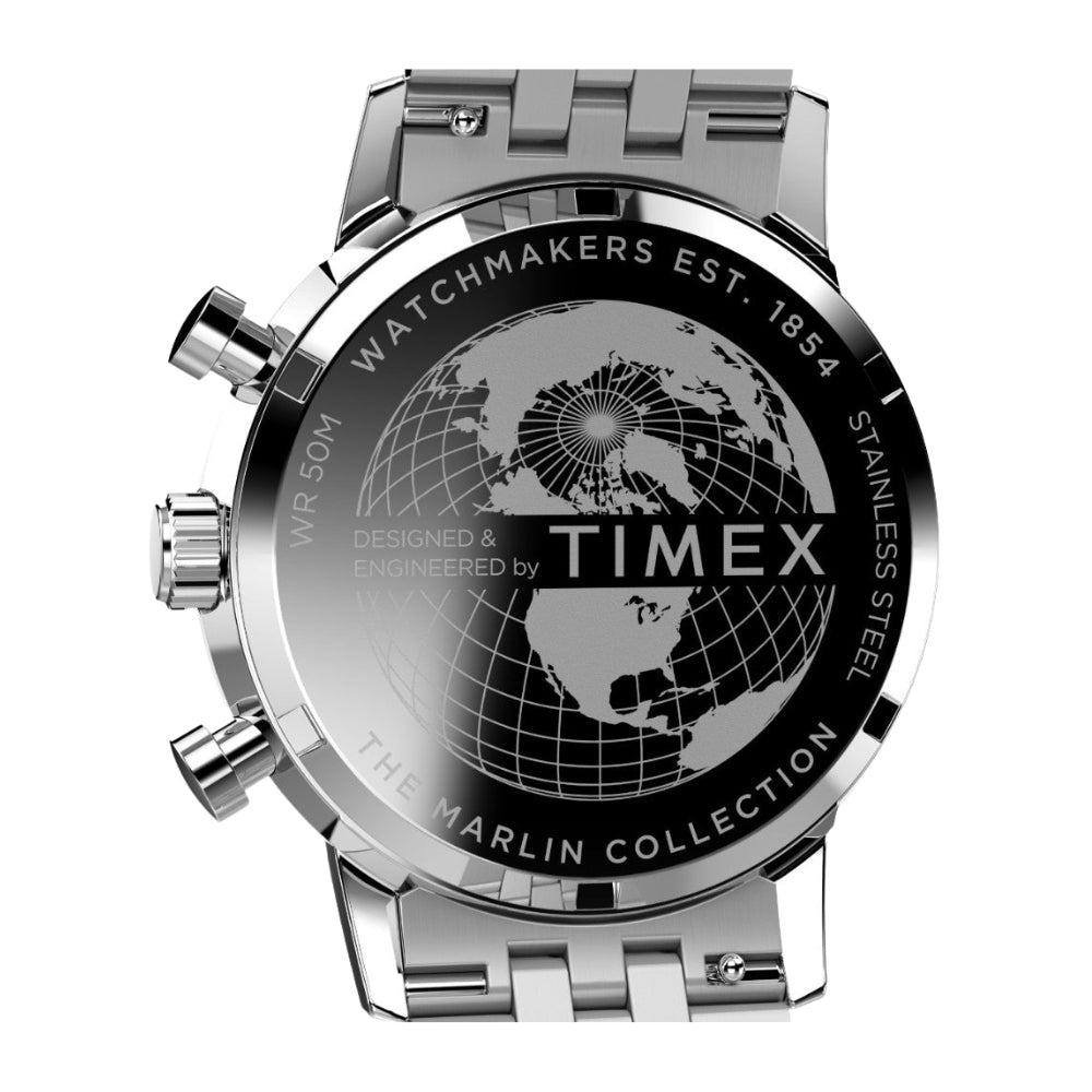 Timex Marlin Men Silver-Tone Analog Round Stainless Steel Dial Watch - TW2W10400UJ