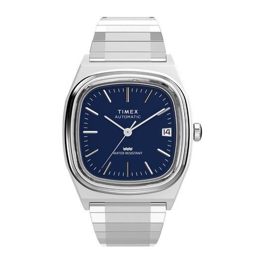 Q Timex Blue Rectangle Dial Mechanical Automatic Men's Watch - TW2Y07400UJ