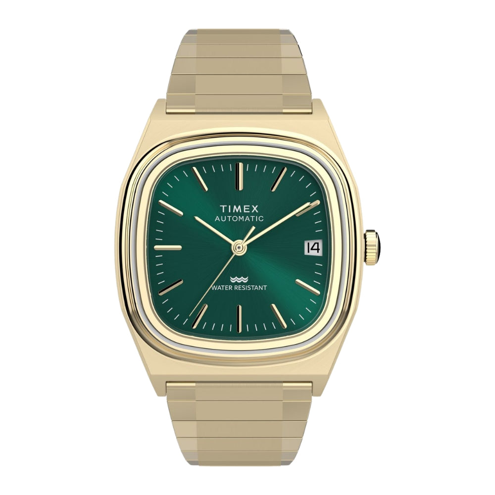 Timex Rectangle 34mm Green Dial Mechanical Automatic Men Watch - TW2Y67700UJ