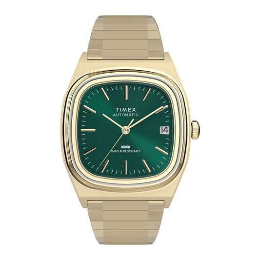 Timex Rectangle 34mm Green Dial Mechanical Automatic Men Watch - TW2Y67700UJ