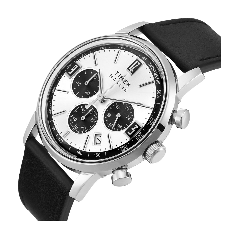 TIMEX MARLIN Silver-Tone Round Dial Analog Men's Watch - TWEG26703