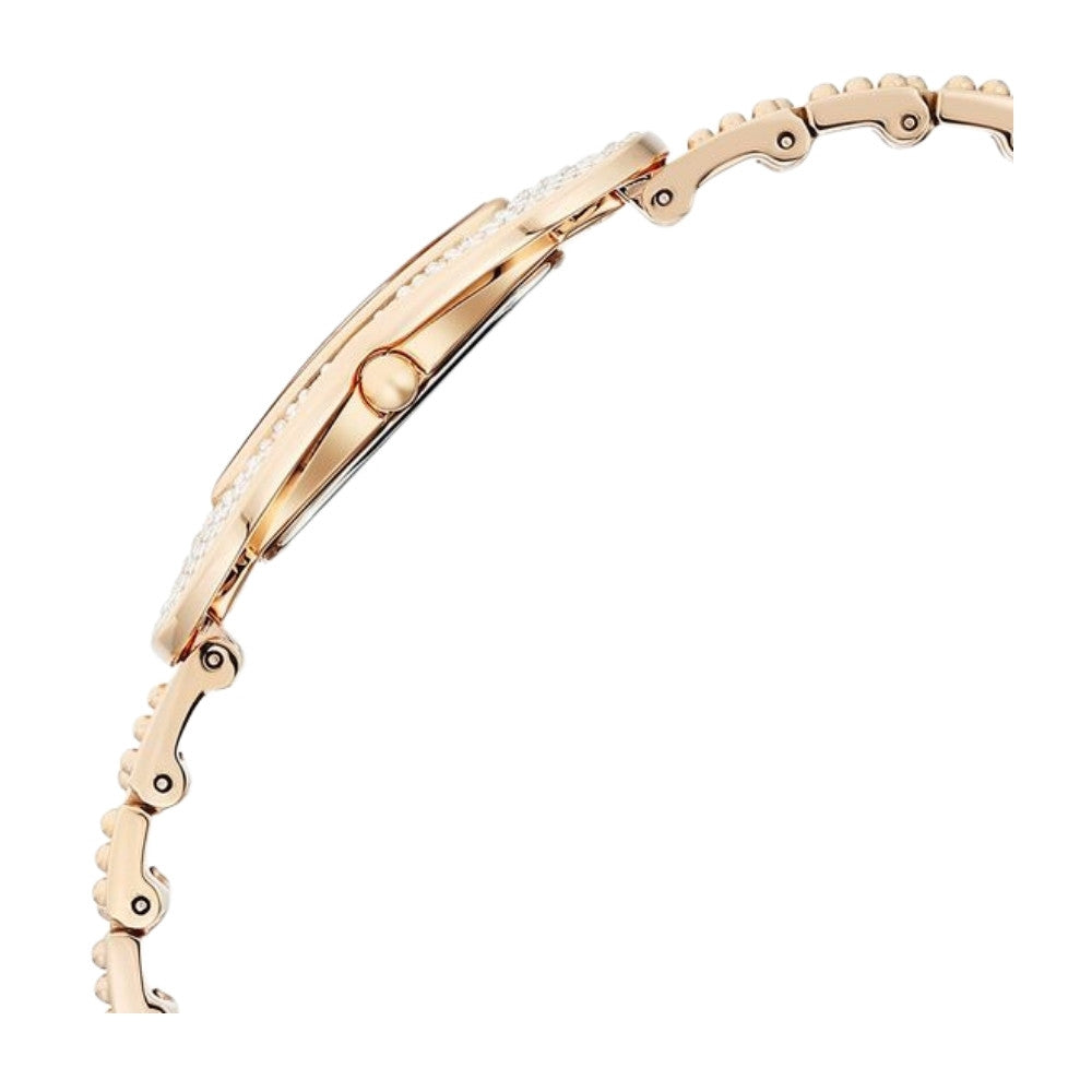 Titan Raga Glimmers Quartz Analog Pink Mother Of Pearl Dial Rose Gold Metal Strap Watch For Women 95340WM01F