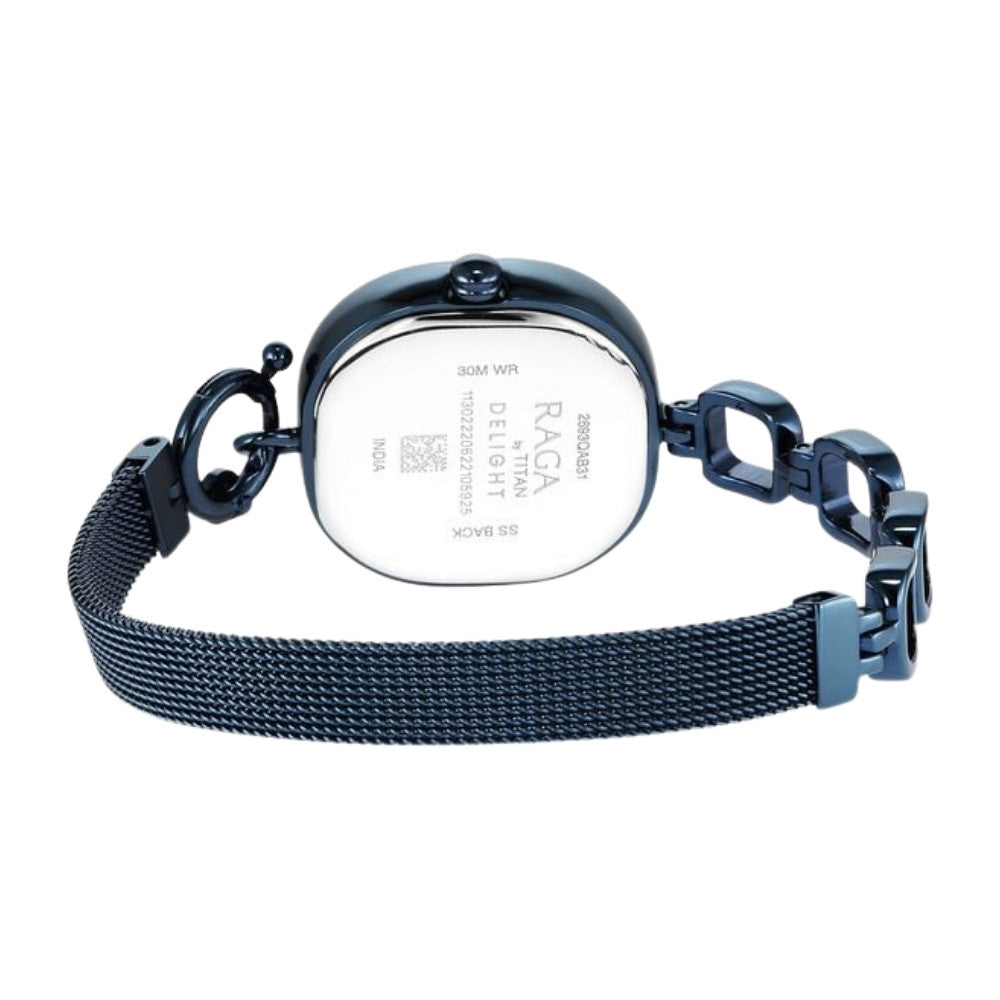 Titan Raga Delight Blue Dial Analog Metal Strap Watch for Women 2693QM01