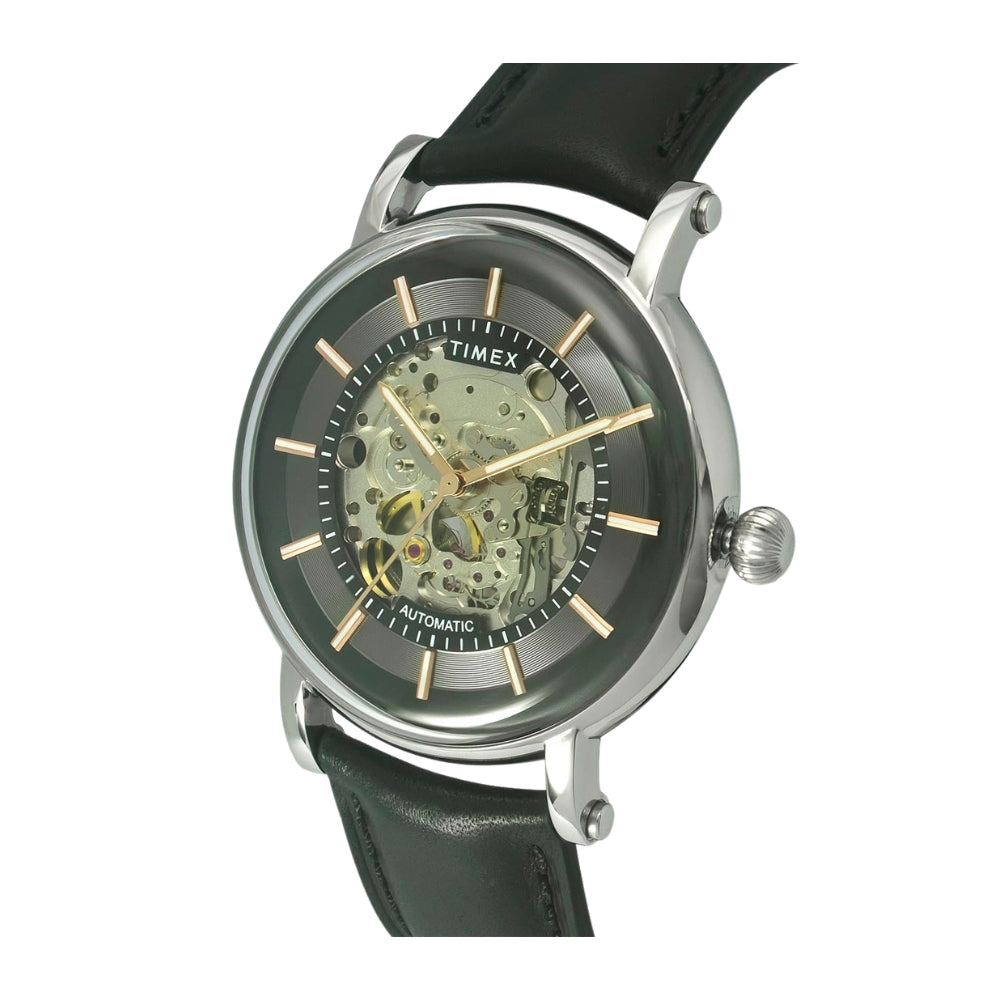 Timex E Class Men's Black Dial Round Case Automatic Function Watch -TWEG16716